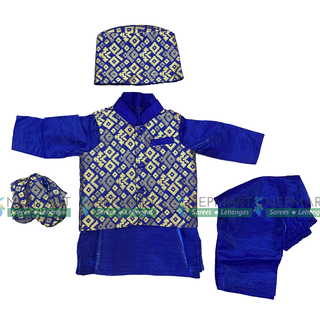 Royal Blue Dhaka Pasni Set