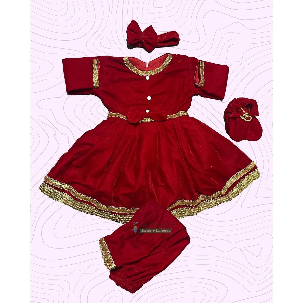 Red Pasni Dress for Baby Girls main image 0