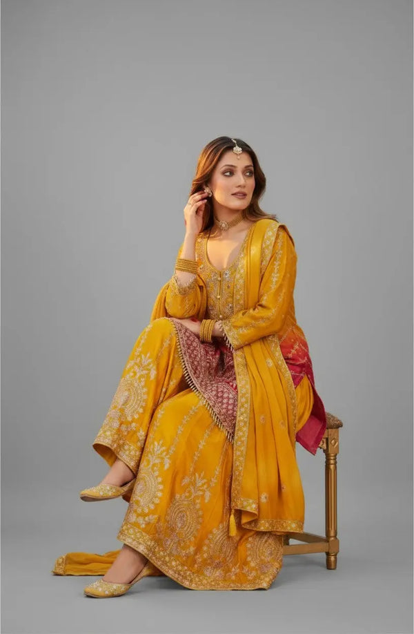 Yellow Sharara Kurtha Set Nepmart | Your Saree & Lehenga Shop