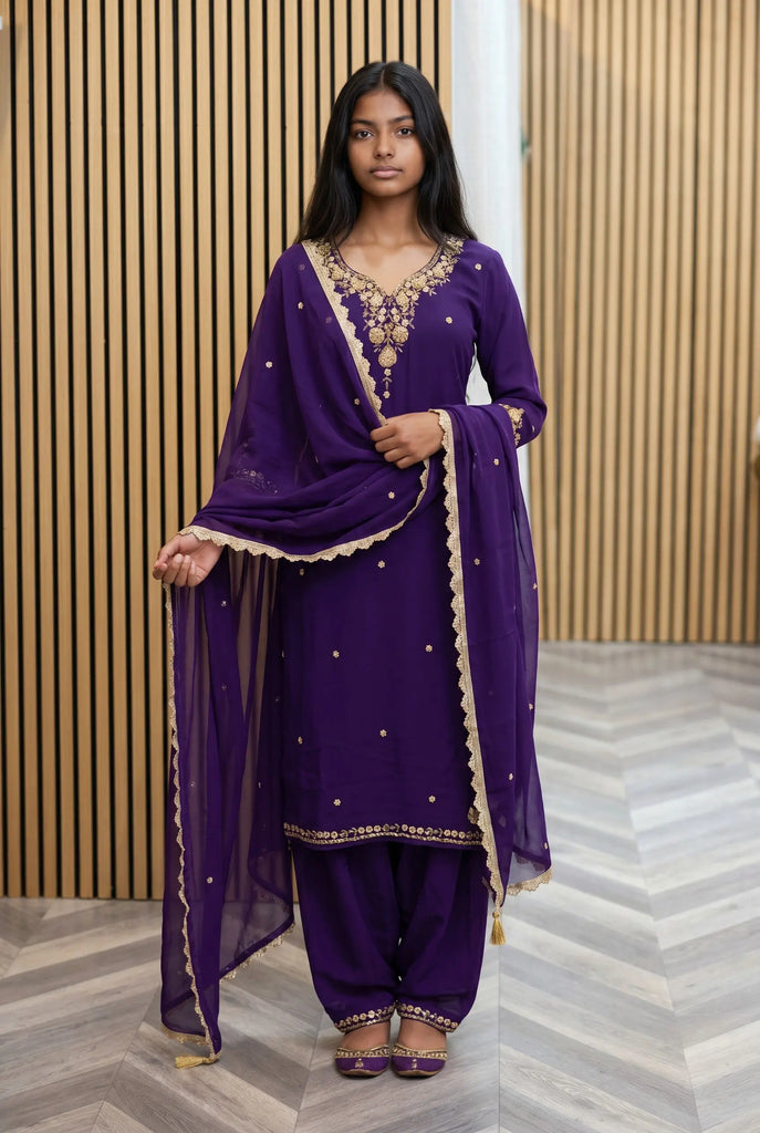 Purple Handwork Kurtha Set Nepmart | Your Saree & Lehenga Shop
