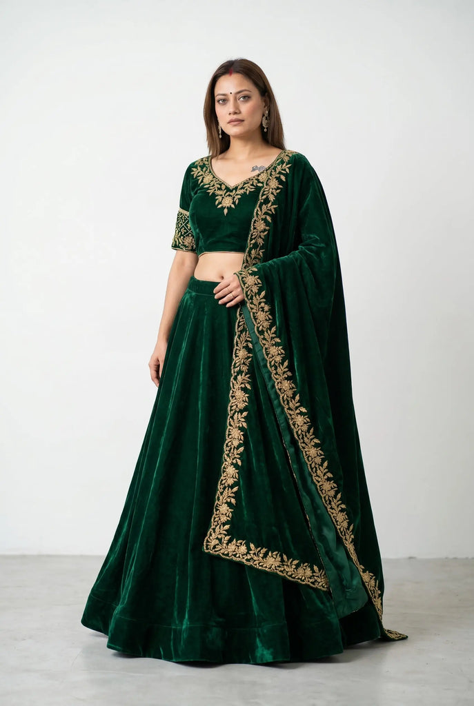 Green Handwork Leheng Choli Nepmart