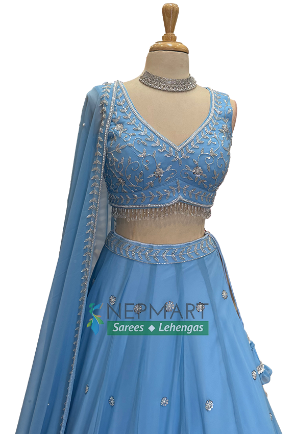 Sky Blue Handwork Lehenga