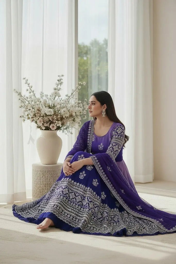 Purple Anarkali Set Nepmart | Your Saree & Lehenga Shop