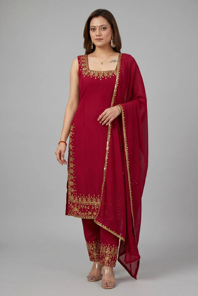 Dark Pink Sharara Set - Nepmart | Your Saree & Lehenga Shop