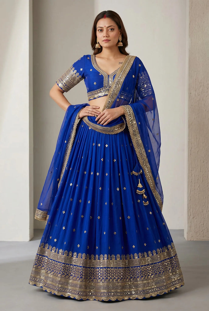 Royal Blue Lehenga Set Nepmart
