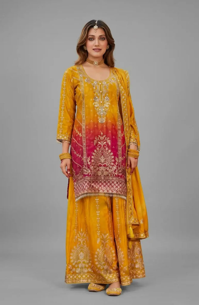 Yellow Sharara Kurtha Set Nepmart | Your Saree & Lehenga Shop