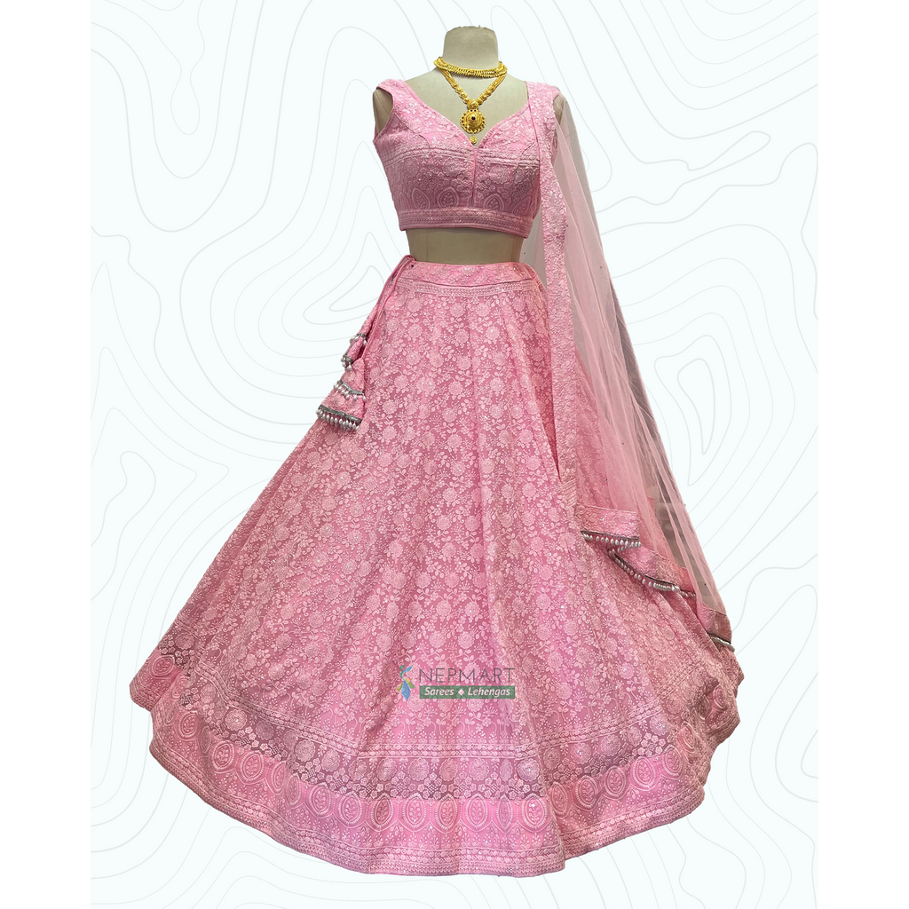 Baby Pink Chicken Lehenga Set