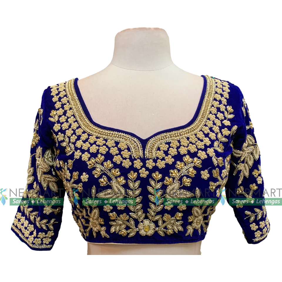 Royal Blue Heavy Handwork Blouse