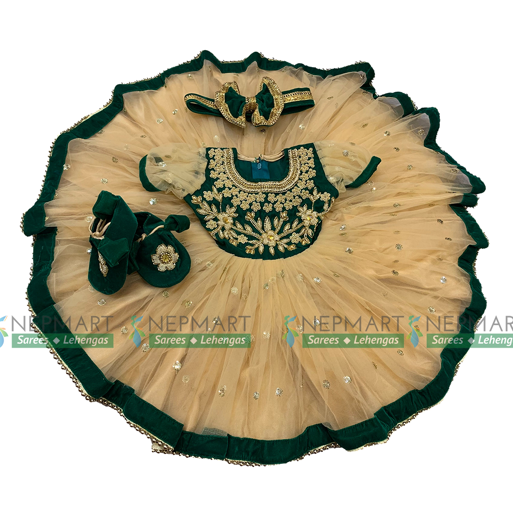 Handwork Green Velvet Pasni Set