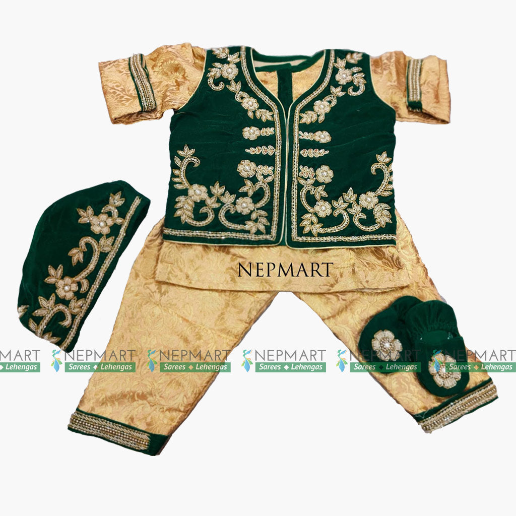 Green Velvet Pasni Dress