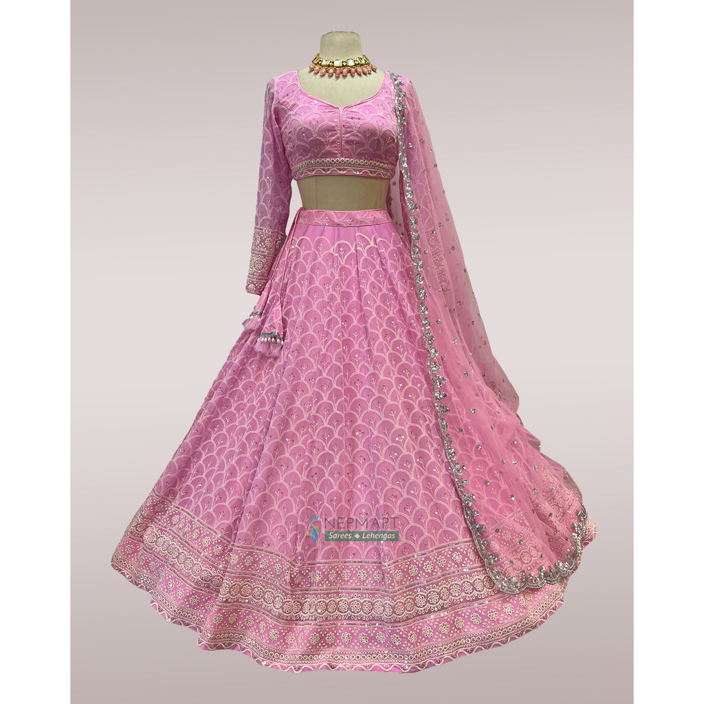 Baby Pink Georgett Lehenga Set
