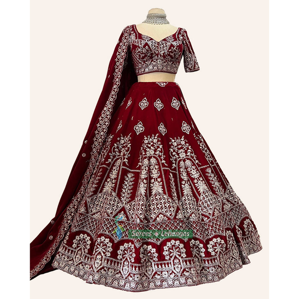 Bridal Velvet Red Lehenga