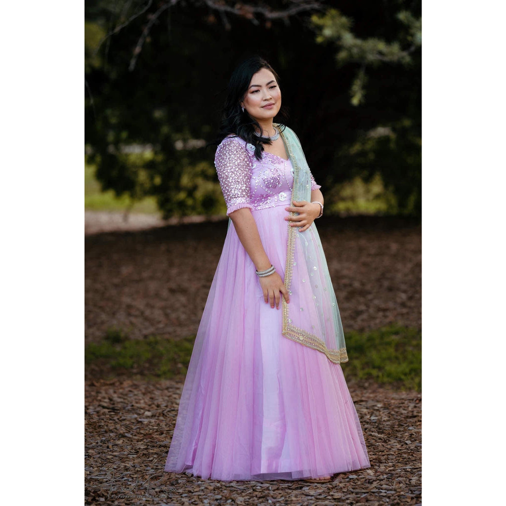 Baby Pink Net Gown